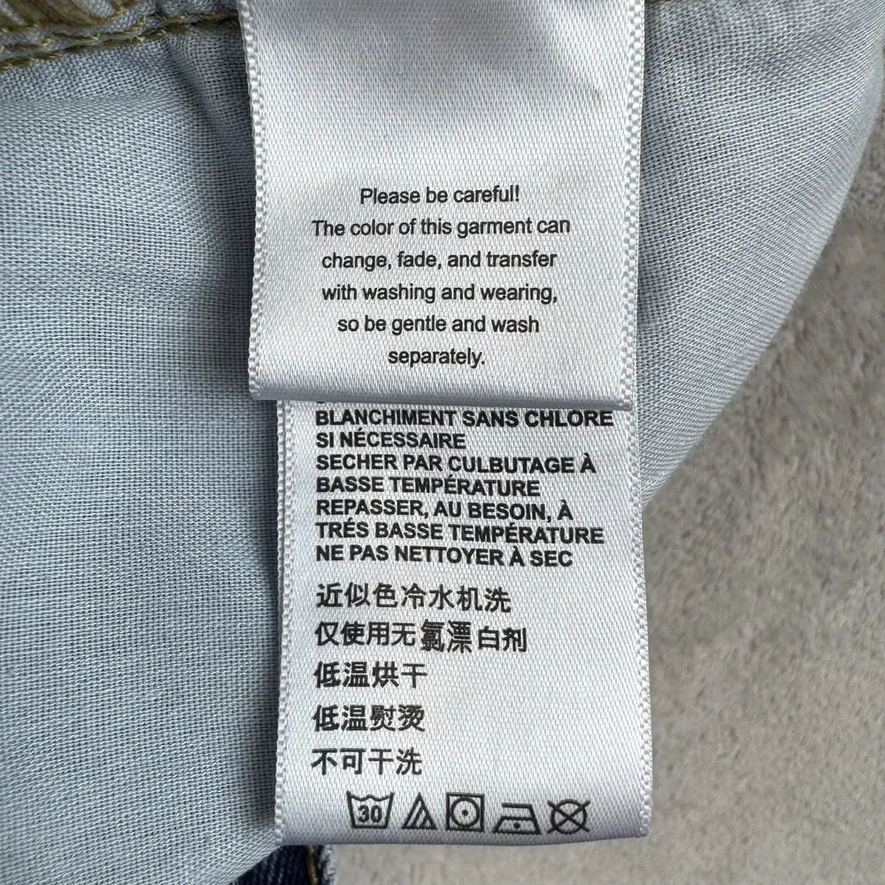BDG Skate Fit Jeans Men's 32/32 Blue Raw Hem Distressed Faded Cotton